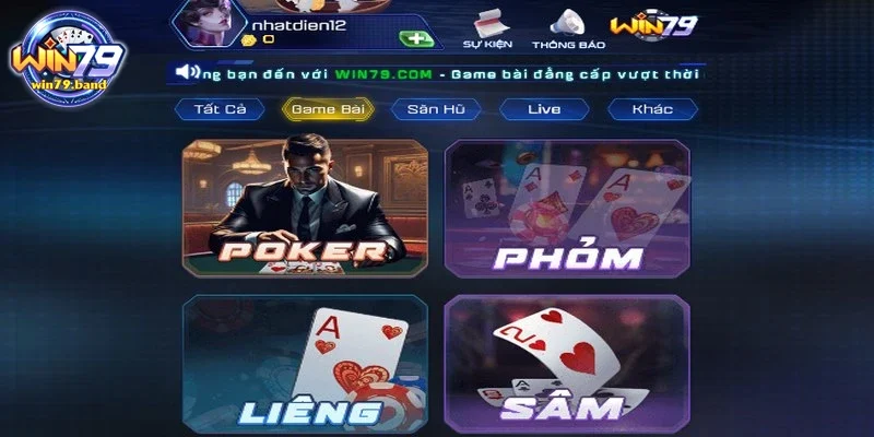 Game bài sâm là phiên bản chơi trực tuyến, với giao diện bắt mắt